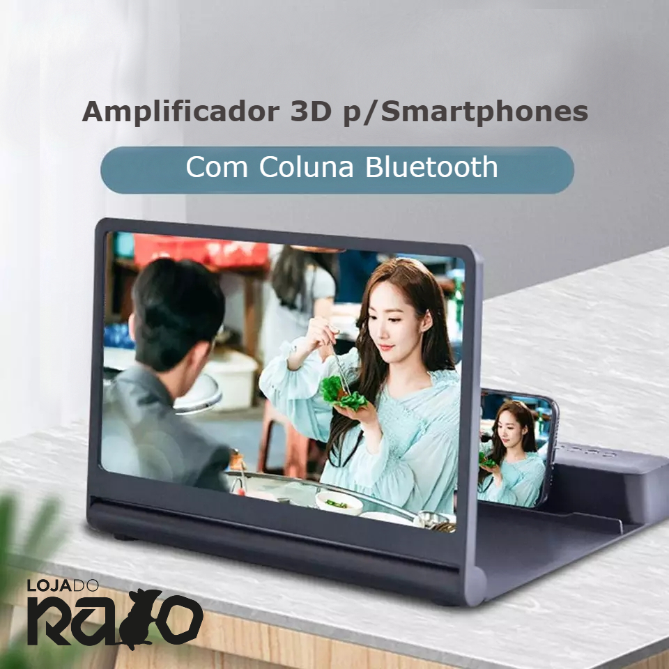 Amplificador 3D p/ Smartphones com Coluna Bluetooth