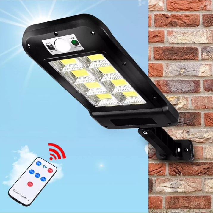 Painel luz solar de parede com sensor de movimento e comando